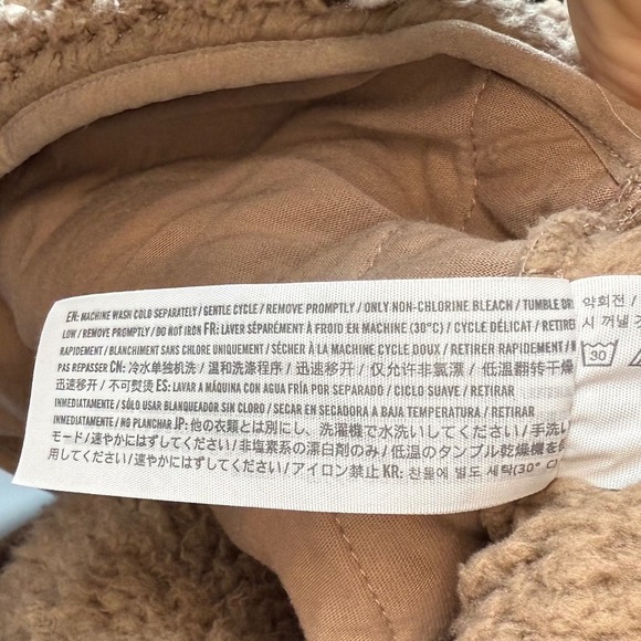 ABERCROMBIE & FITCH Kids Teddy Bear Fleece, 1/2 Zip Hooded Jacket, Size 11-12 - Picture 8 of 9